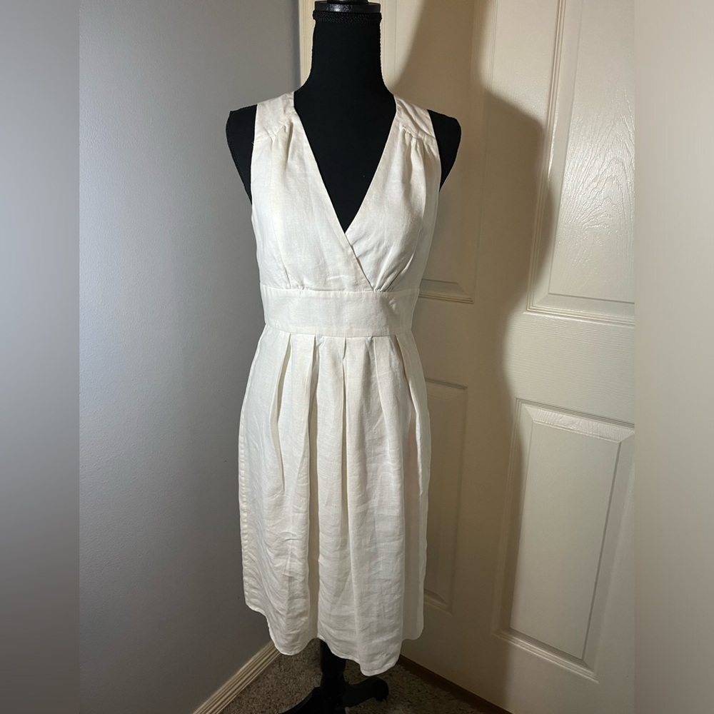 Classic summer silhouette in white linen